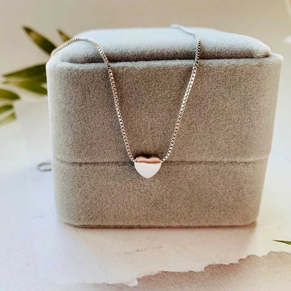 Sterling Silver Heart Charm Necklace